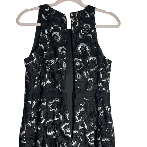 Aidan by Aidan Mattox Lace Embroidered Floral Halter Maxi Gown, US 10 - Picture 5 of 15